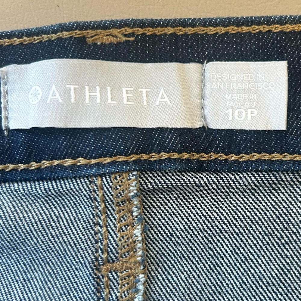 Athleta Sculptek Skinny Jeans Midnight Blue Denim Jeans Womens Size 10P Athletic - Picture 2 of 14